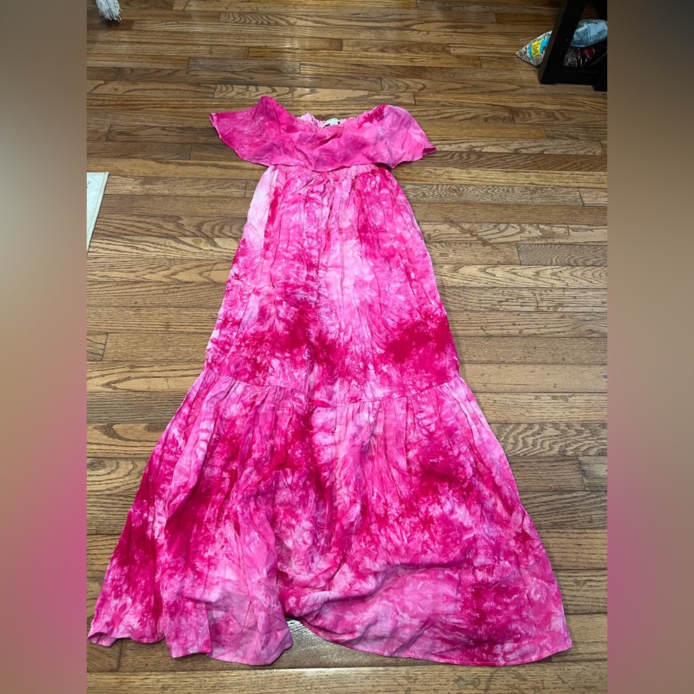 FAVLUX Pink Tie-Dye Strapless Dress - Picture 2 of 3